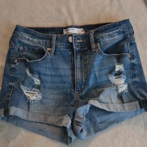 H&M Blue Distressed Jean Shorts